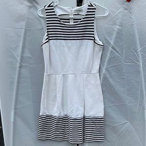 Madewell ivory sleeveless dress with black stripes